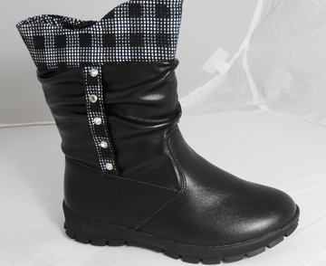 Black leather boots - Click Image to Close